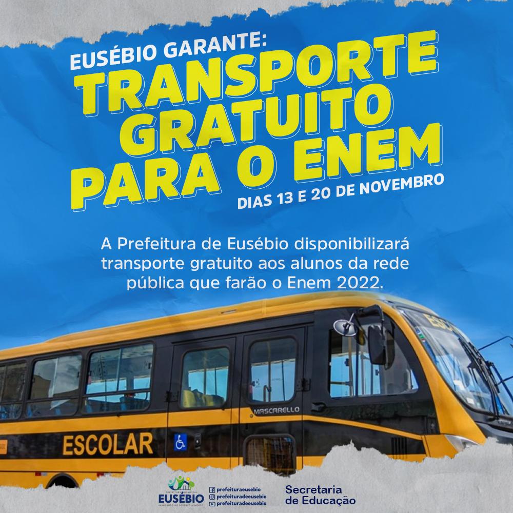 Prefeitura de Eusébio garante transporte para alunos fazerem prova do Enem