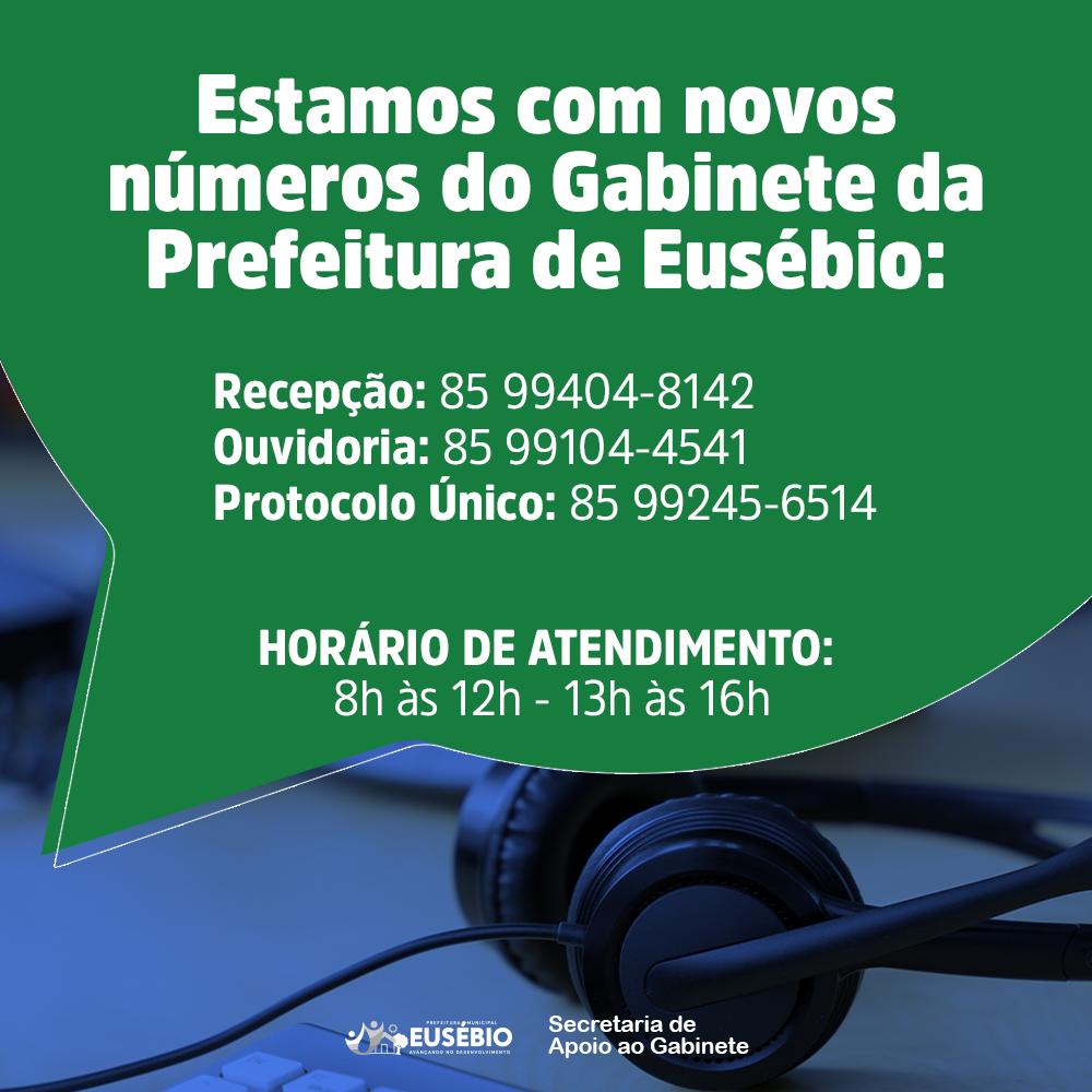 Prefeitura de Eusébio conta com três novos números de contato para atendimento e tira-dúvidas