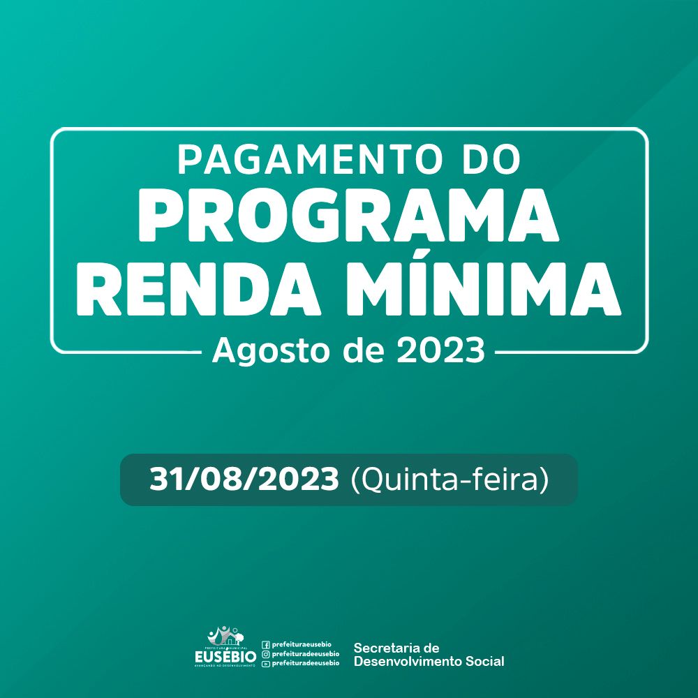 Prefeitura de Eusébio paga o Renda Mínima nesta quinta-feira, 31