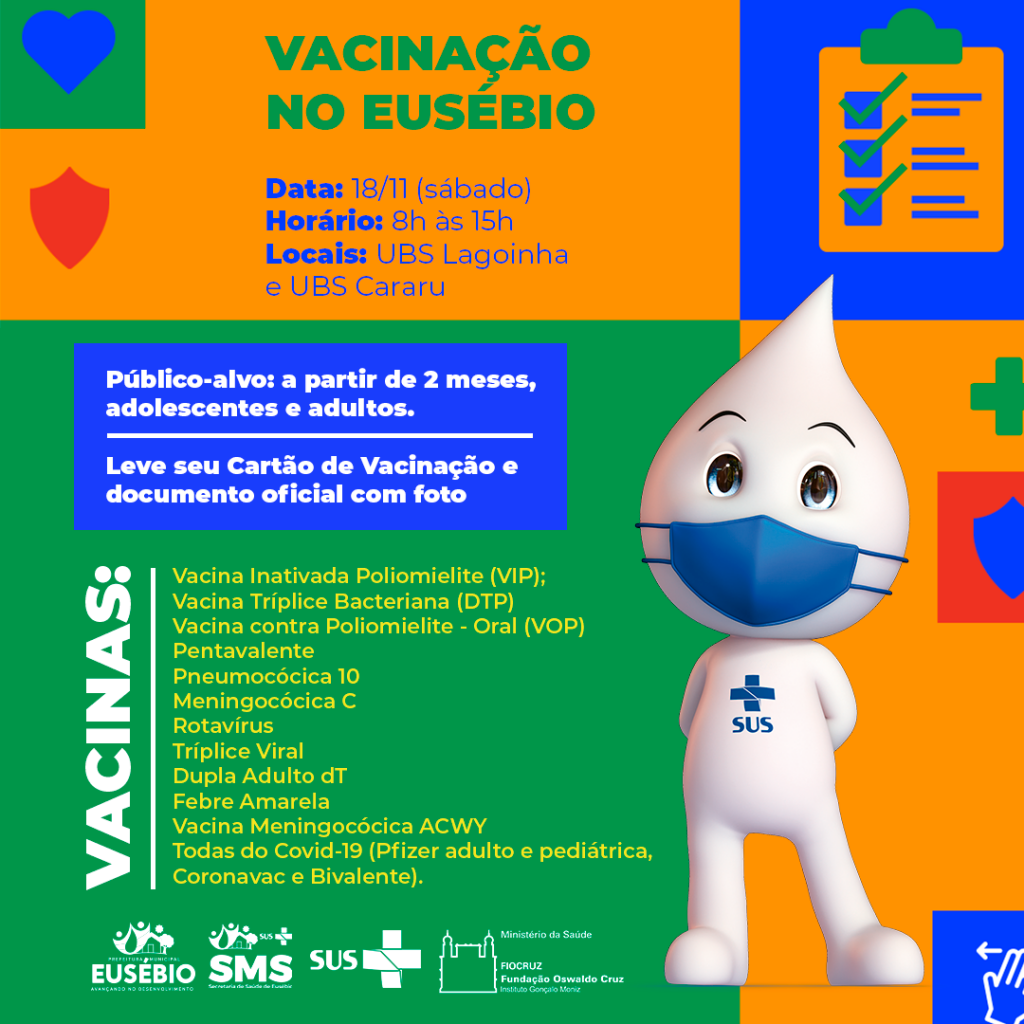 Prefeitura de Eusébio e Fiocruz realizam vacinação neste sábado, 18