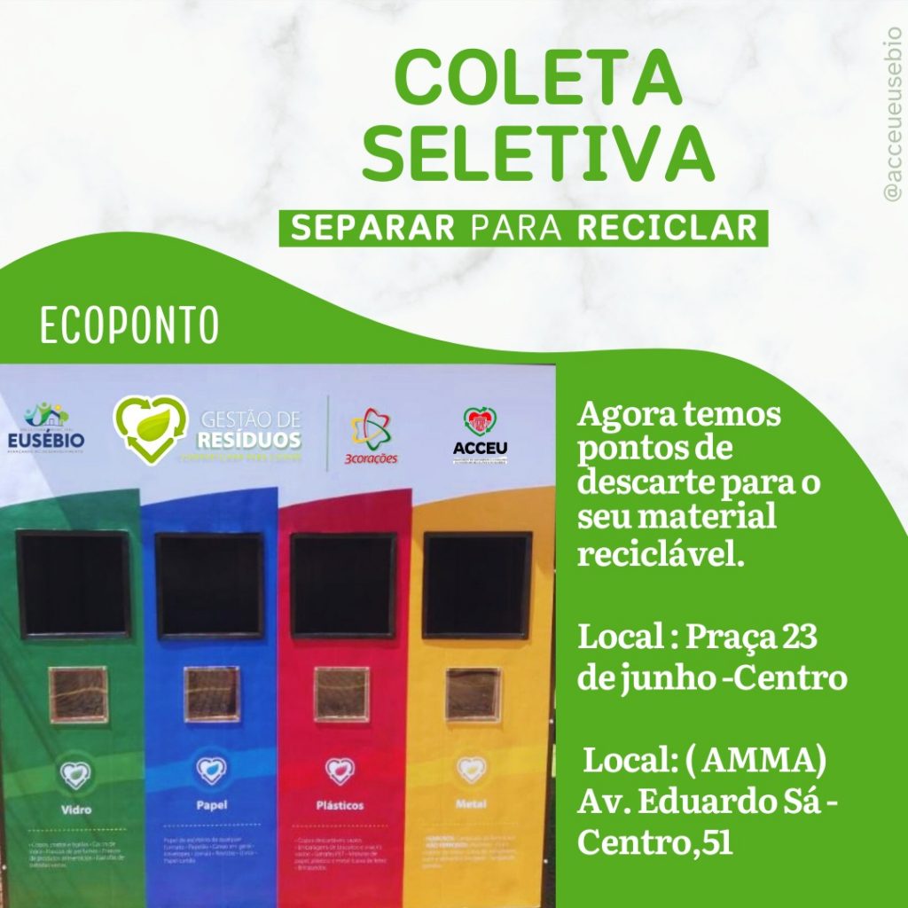 Eusébio tem ecopontos para coleta de resíduos no Centro