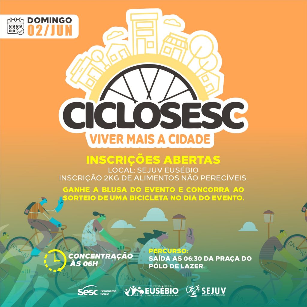 Sejuv realiza inscrições para CicloSesc Eusébio 2024